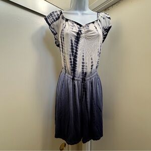 SOLD Xhilaration Blue and White Tie-Dye Romper